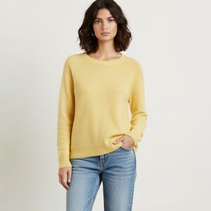 CRUSH Cashmere Yellow Crew Neck Sweater Size XS